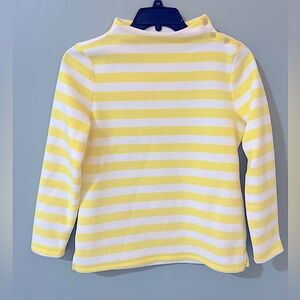 TALBOTS Pullover Neon yellow stripe Fun Preppy Size MP Yellow